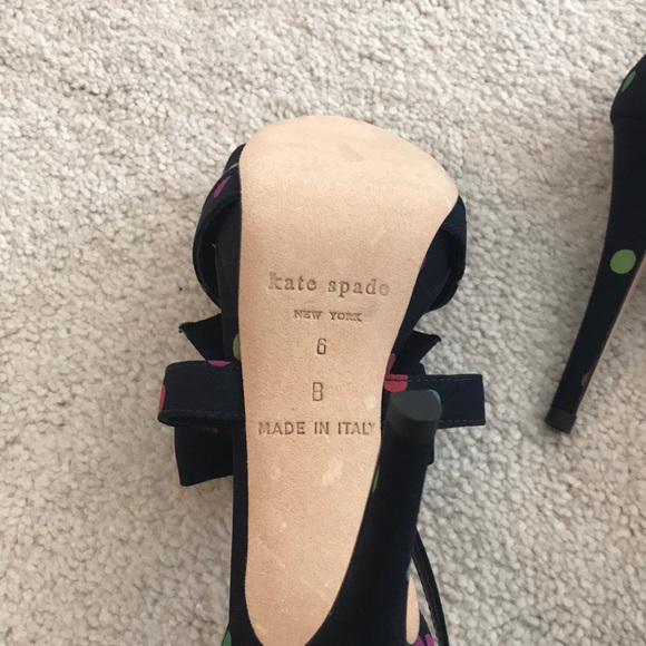 Kate Spade Navy And Colored Polka Dot Heels - Picture 3 of 4